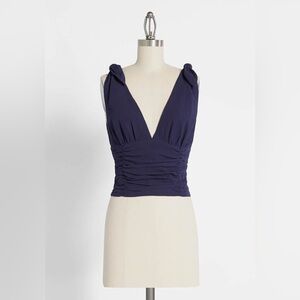 NWT ModCloth Shoulder to Tie On Crop Top Size Large